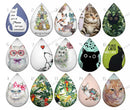 Handmade Teardrop Photo Glass Cabochons pattern geometric 868