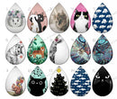 Handmade Teardrop Photo Glass Cabochons pattern geometric 869