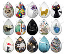 Handmade Teardrop Photo Glass Cabochons pattern geometric 870