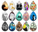 Handmade Teardrop Photo Glass Cabochons pattern geometric 872