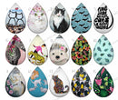 Handmade Teardrop Photo Glass Cabochons pattern geometric 874