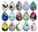 Handmade Teardrop Photo Glass Cabochons pattern geometric 880