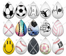 Handmade Teardrop Photo Glass Cabochons pattern geometric 893