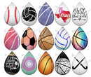 Handmade Teardrop Photo Glass Cabochons pattern geometric 897