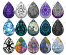 Handmade Teardrop Photo Glass Cabochons pattern geometric 911