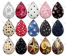 Handmade Teardrop Photo Glass Cabochons pattern geometric 914