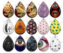 Handmade Teardrop Photo Glass Cabochons pattern geometric 915