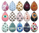 Handmade Teardrop Photo Glass Cabochons pattern geometric 916