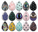 Handmade Teardrop Photo Glass Cabochons pattern geometric 917