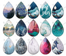 Handmade Teardrop Photo Glass Cabochons pattern geometric 922