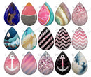 Handmade Teardrop Photo Glass Cabochons pattern geometric 927