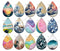 Handmade Teardrop Photo Glass Cabochons pattern geometric 929