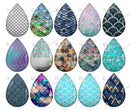 Handmade Teardrop Photo Glass Cabochons pattern geometric 932