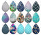 Handmade Teardrop Photo Glass Cabochons pattern geometric 932