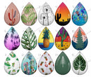 Handmade Teardrop Photo Glass Cabochons pattern geometric 936