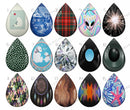 Handmade Teardrop Photo Glass Cabochons pattern geometric 960