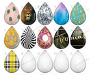 Handmade Teardrop Photo Glass Cabochons pattern geometric 961