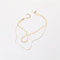 Double layered necklace, Ken bean of the same style, golden wide flat necklace stainless steel vacuum electroplating chain all-match non-fading