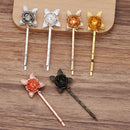 20pcs brass plating  Bobby Pins Leaves Flower Filigree Pad, Flower Hair Findings, Hair Accessories