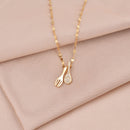 Diamond Spoon fork Pendant Necklace, stainless steel vacuum electroplating chain all-match non-fading