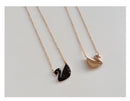 Inlaid zircon Swan necklace ,stainless steel vacuum electroplating chain all-match non-fading