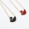 Inlaid zircon Swan necklace ,stainless steel vacuum electroplating chain all-match non-fading