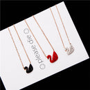 Inlaid zircon Swan necklace ,stainless steel vacuum electroplating chain all-match non-fading