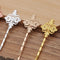 20pcs Bobby Pins Leaves Flower Filigree Pad, Flower Hair Findings, Hair Accessories