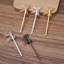 20pcs Bow Bobby Pins Leaves Flower Filigree Pad, Flower Hair Findings, Hair Accessories