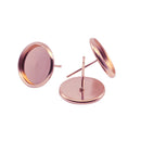 20pcs Brass Earring Posts With Round Pad 8mm-20mm Earwires Bezel Earring Blank Base Settings trays