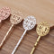 20pcs Oval flower Bobby Pins Leaves Flower Filigree Pad, Flower Hair Findings, Hair Accessories