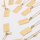 12 constellation necklace, 18k gold, not sensitive, square tag, tarot card stainless steel vacuum electroplating chain all-match non-fading