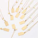 12 constellation necklace, 18k gold, not sensitive, square tag, tarot card stainless steel vacuum electroplating chain all-match non-fading