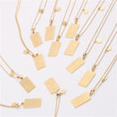 12 constellation necklace, 18k gold, not sensitive, square tag, tarot card stainless steel vacuum electroplating chain all-match non-fading