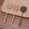 20pcs Bobby Pins Leaves Flower Filigree Pad, Flower Hair Findings,Hair Accessories