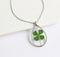 1pcs Handmade Teardrop real Clover pressed flower pendant jewelry