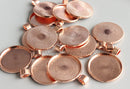 10pieces Rose gold alloy Pendant Bezel, Pendant blank Settings 25mm Pendant base trays