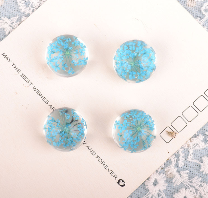 10pcs 12mm glass Pressed flower Pendant, Real Flower Glass Ball Charm Pendant