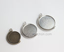 10pcs  Crescent Pendant Bezel , Double-sided Pendant Settings Base blank