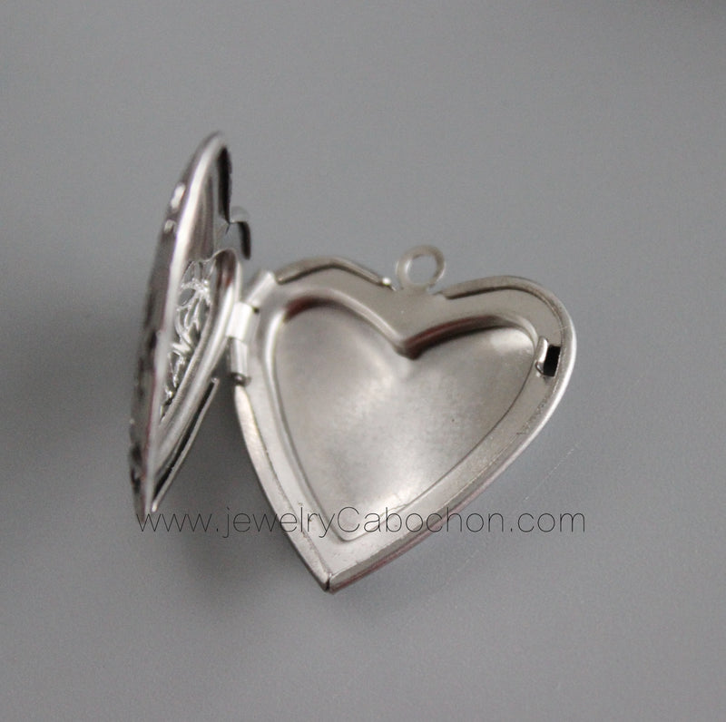 10pcs stainless steel Heart shaped Locket Charm Pendant Locket