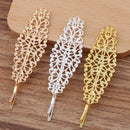 20pcs Bobby Pins Leaves Flower Filigree Pad, Flower Hair Findings, Hair Accessories