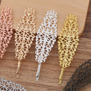 20pcs Bobby Pins Leaves Flower Filigree Pad, Flower Hair Findings, Hair Accessories