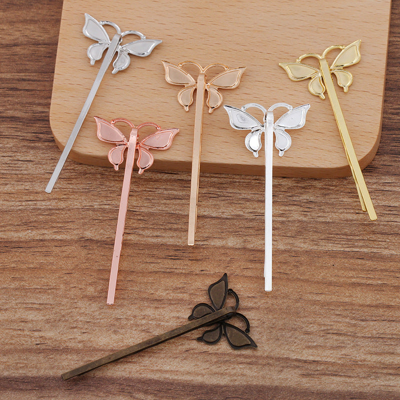 20pcs Bobby Pins Leaves Flower Filigree Pad, Flower Hair Findings, Hair Accessories