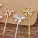 20pcs Bobby Pins Leaves Flower Filigree Pad, Flower Hair Findings, Hair Accessories