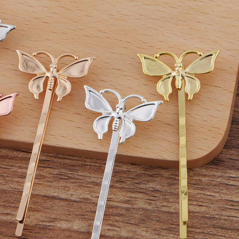 20pcs Bobby Pins Leaves Flower Filigree Pad, Flower Hair Findings, Hair Accessories