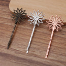 20pcs Bobby Pins Leaves Flower Filigree Pad, Flower Hair Findings, Hair Accessories