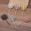 20pcs Bobby Pins Flower Filigree Pad, Flower Hair Findings, Hair Accessories