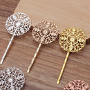 20pcs Bobby Pins Flower Filigree Pad, Flower Hair Findings, Hair Accessories