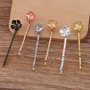 20pcs Bobby Pins Flower Filigree Pad, Flower Hair Findings, Hair Accessories