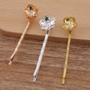 20pcs Bobby Pins Flower Filigree Pad, Flower Hair Findings, Hair Accessories